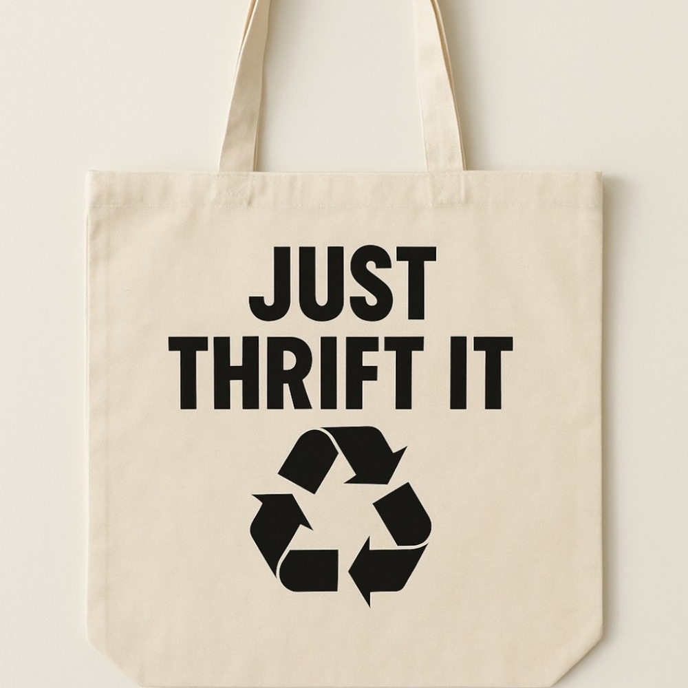 Just Thrift It Eco-Friendly Custom Canvas Tote Bag